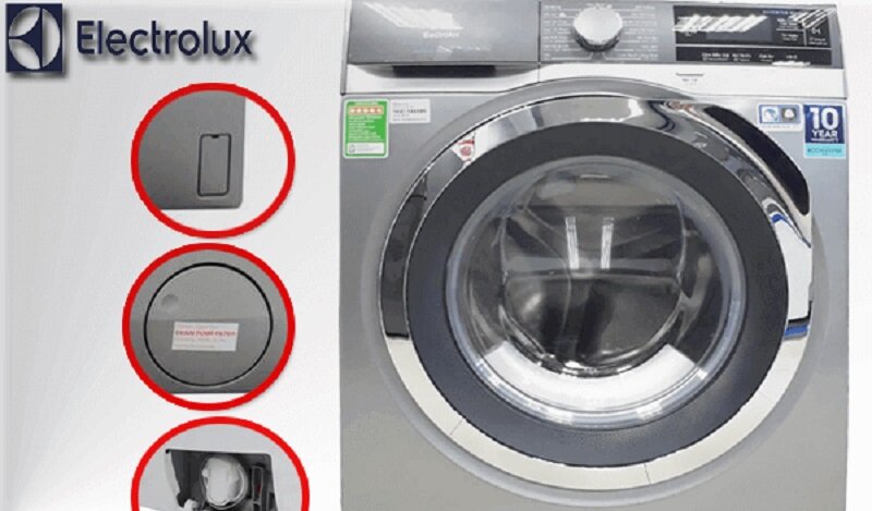 cách mở cửa máy giặt Electrolux bị khóa