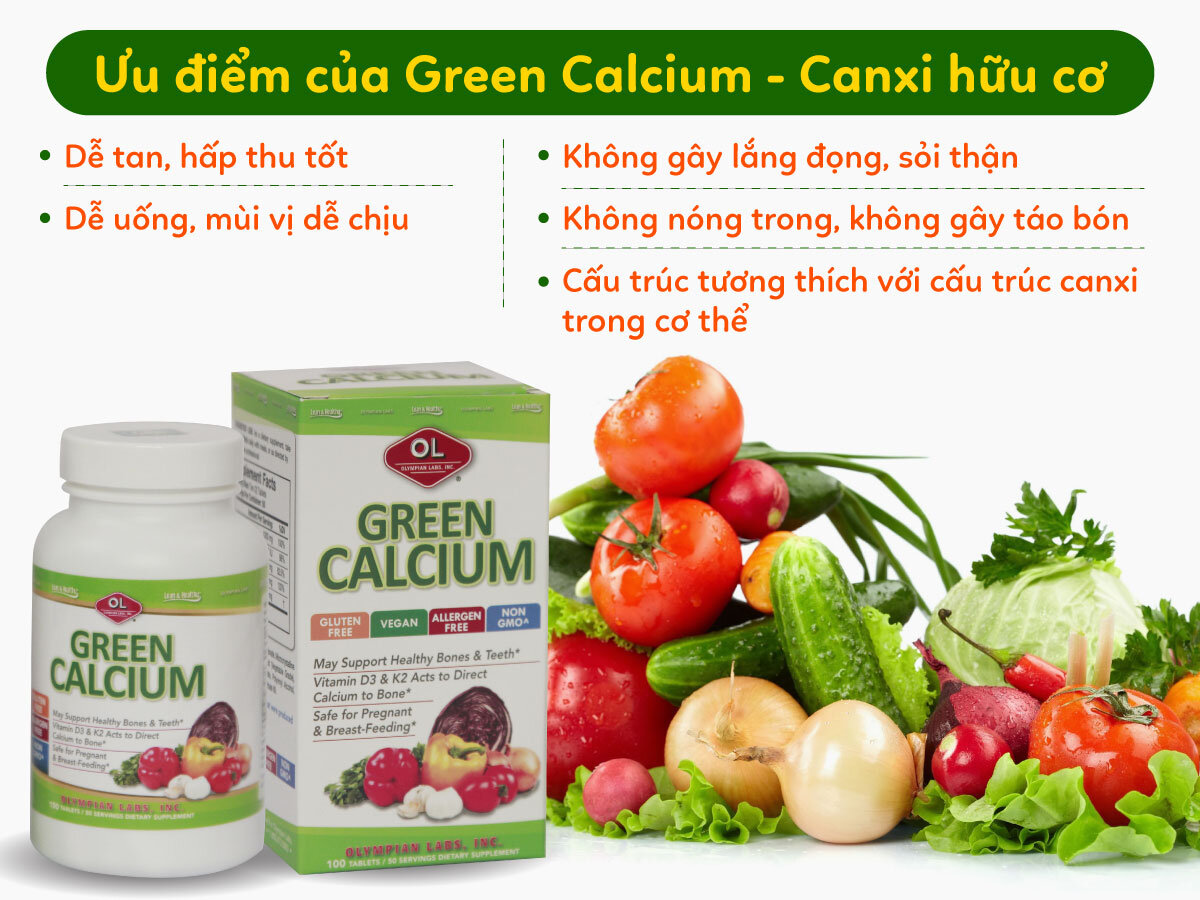 Green Calcium mang lại những công dụng tuyệt vời cho sức khỏe