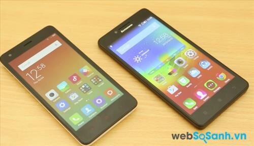 Nhìn thoáng qua điện thoại Redmi 2 và Lenovo A6000 có thiết kế khá giống nhau