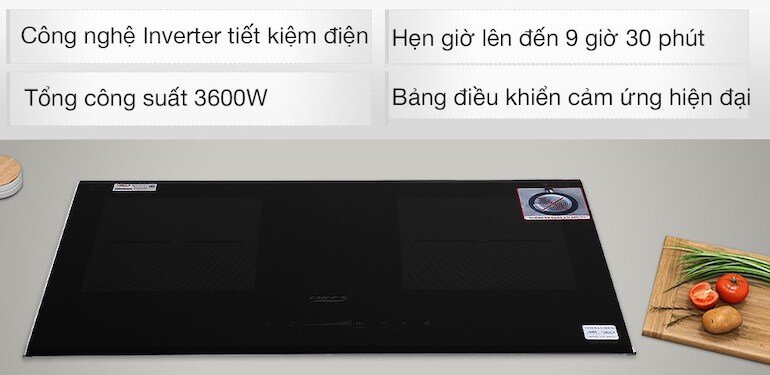 Bếp âm Chef's EH - DIH328 có thiết kế lắp âm sang trọng với 2 vùng nấu 2 món cùng lúc.