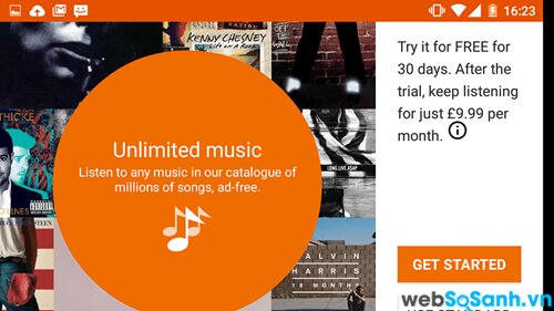 Google Play Music có thể đồng bộ thư viện riêng của bạn hoặc bạn có thể nhận được nhạc quảng cáo miễn phí từ Google.