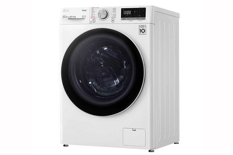 Máy giặt sấy LG Inverter 8.5kg FV1408G4W có màu trắng trang nhã, tinh tế