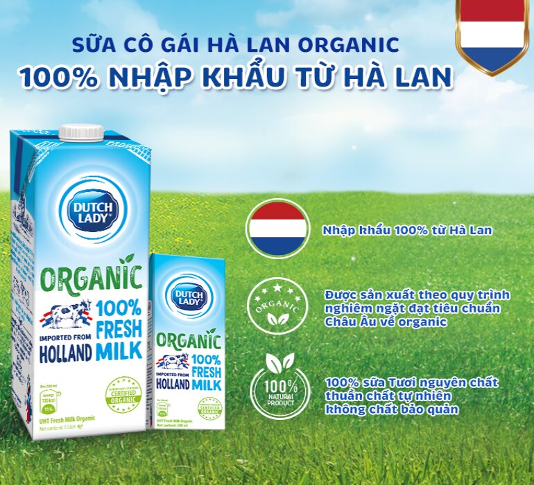 Sữa tươi organic Cô Gái Hà Lan