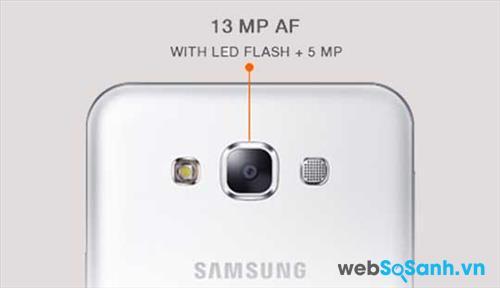 Galaxy E7 có camera chính độ phân giải 13 megapixel 