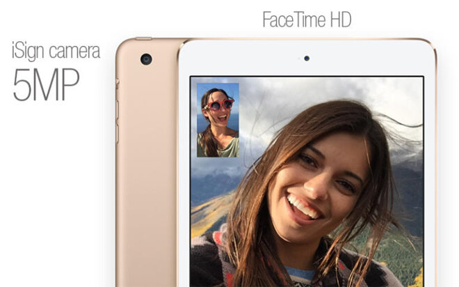 iPad mini 3 16GB sở hữu camera sau 5MP, camera trước 1.2 MP