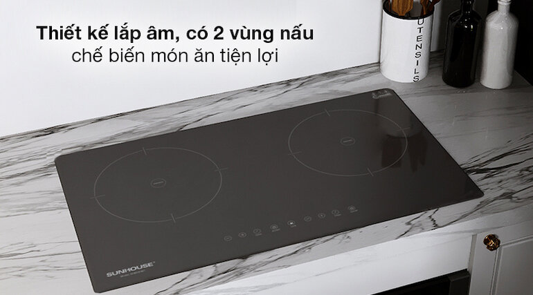 Bếp từ đôi Sunhouse shb9111mt là dòng bếp từ đôi có thiết kế lắp đặt âm hiện đại, mang đến tính thẩm mỹ cho căn bếp.