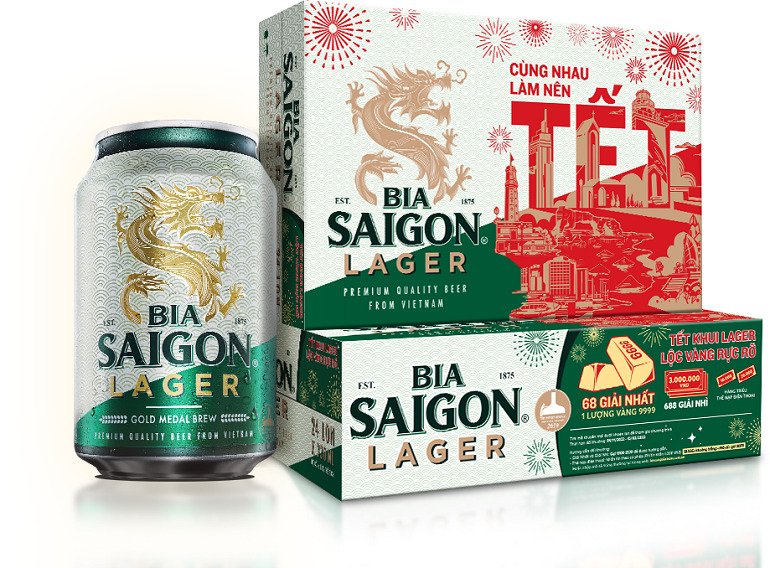 Bia Sài Gòn Lager phiên bản Tết 2023