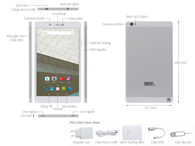 Mobell Tab 8 1GB/8GB Vàng