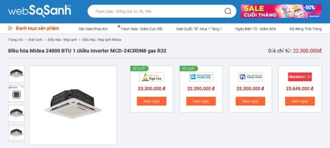 Giá điều hòa Midea MCD-24CRDN8