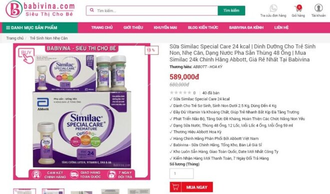 Babivina - Cửa hàng sữa Similac Special Care IQ 24 kcal giá tốt