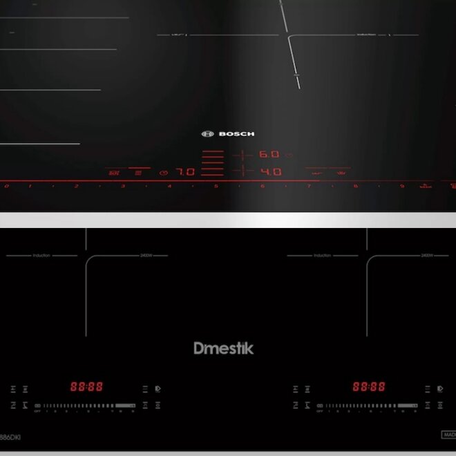 Sự khác nhau của bếp từ Bosch PXE801DC1E và D'mestik TL886 DKI
