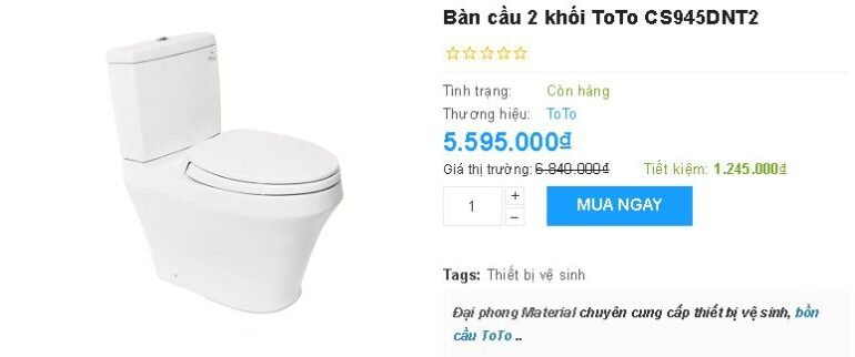 bàn cầu 2 khối ToTo CS945DNT2