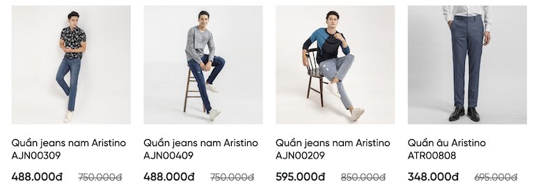 Các mã quần Jeans Aristino thể hiện sự năng động, trẻ trung cũng đang có giá ưu đãi.