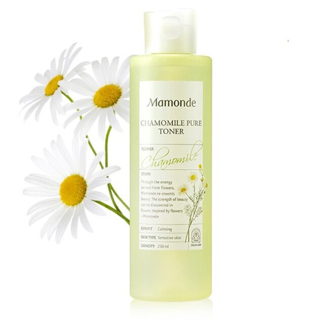 Nước hoa hồng Mamonde Chamomile Pure Toner 250ml – dành cho da nhạy cảm.