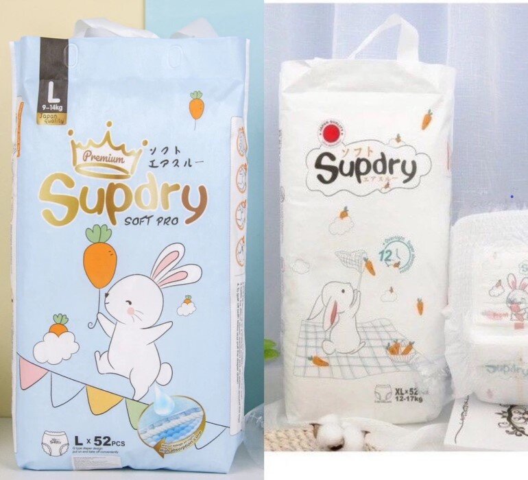 Bỉm Supdry xanh và Supdry trắng