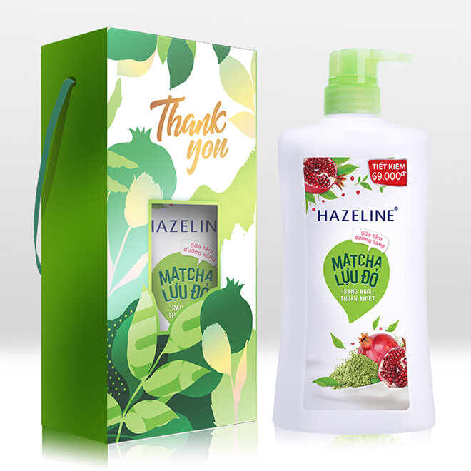 sữa tắm Hazeline matcha lựu đỏ