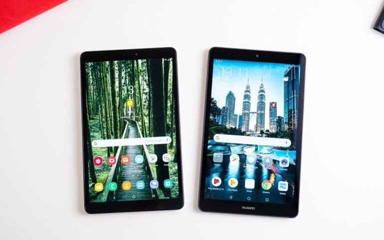 so sánh samsung galaxy tab a 8.0 2019 và huawei mediapad m5 lite 8