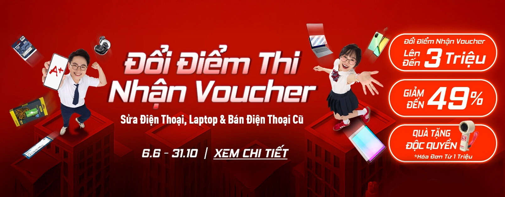 [  Dienthoaivui.com.vn ] Đổi điểm thi nhận voucher W