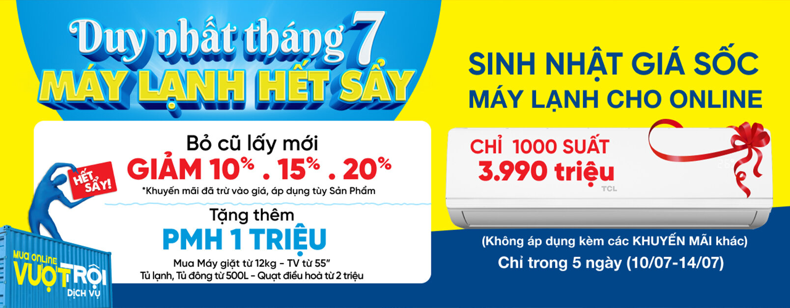[ Dienmayxanh.com ] Máy lạnh giảm giá tháng 7 W