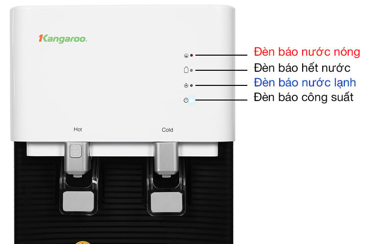 Cây nước nóng lạnh Kangaroo KG49A3 có hệ thống đèn LED chỉ báo tiện lợi