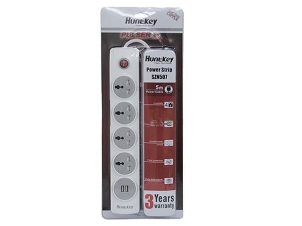 Hình ảnh ổ cắm điện đa năng Huntkey SZN-507-2.1A (3M) Hình ảnh ổ cắm điện đa năng Huntkey SZN-507-2.1A (3M)
