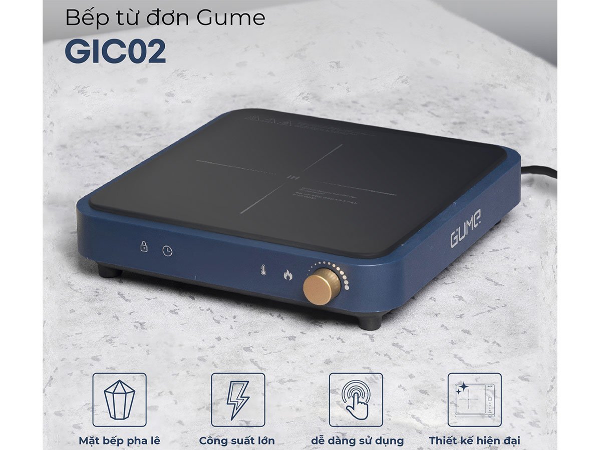 Bếp từ đơn Gume GIC LITE 02 có bảng điều khiển dễ thao tác
