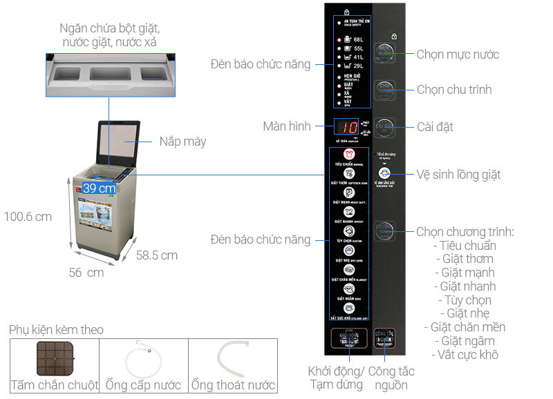 Máy giặt Aqua AQW-U91CT