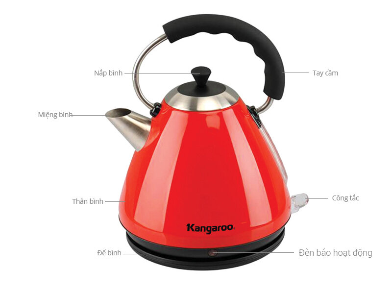 Bình siêu tốc Kangaroo KG640 1.7 lít Bình siêu tốc Kangaroo KG640 1.7 lít