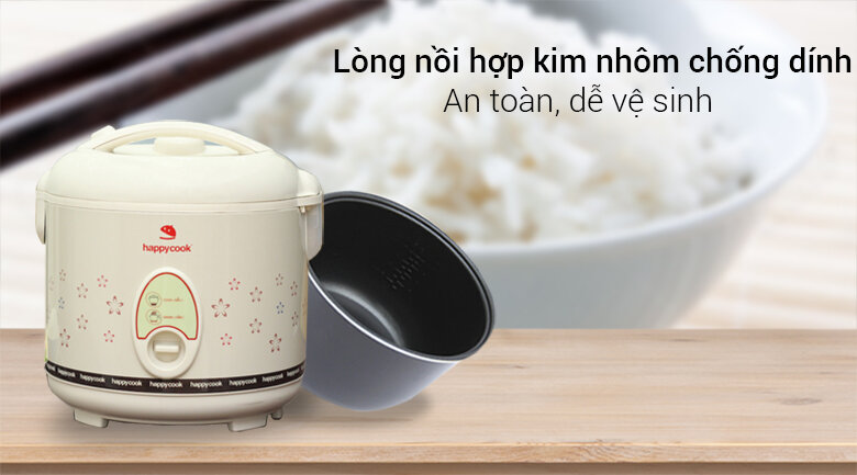 Nồi cơm điện Happycook 1.8 lít HC-180 Nâu nhạt Nồi cơm điện Happycook 1.8 lít HC-180 Nâu nhạt