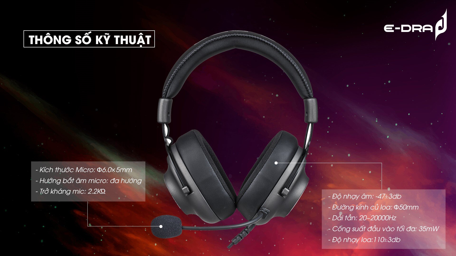 Tai nghe E-Dra EH414 Pro USB 7.1