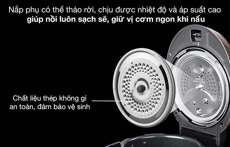 Nắp phụ của nồi cơm điện tử Cuckoo CRP-RT1008F Nắp phụ của nồi cơm điện tử Cuckoo CRP-RT1008F