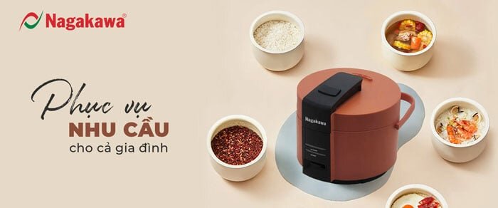 nồi cơm điện Nagakawa NAG0143 1,8L có chức năng cơ bản