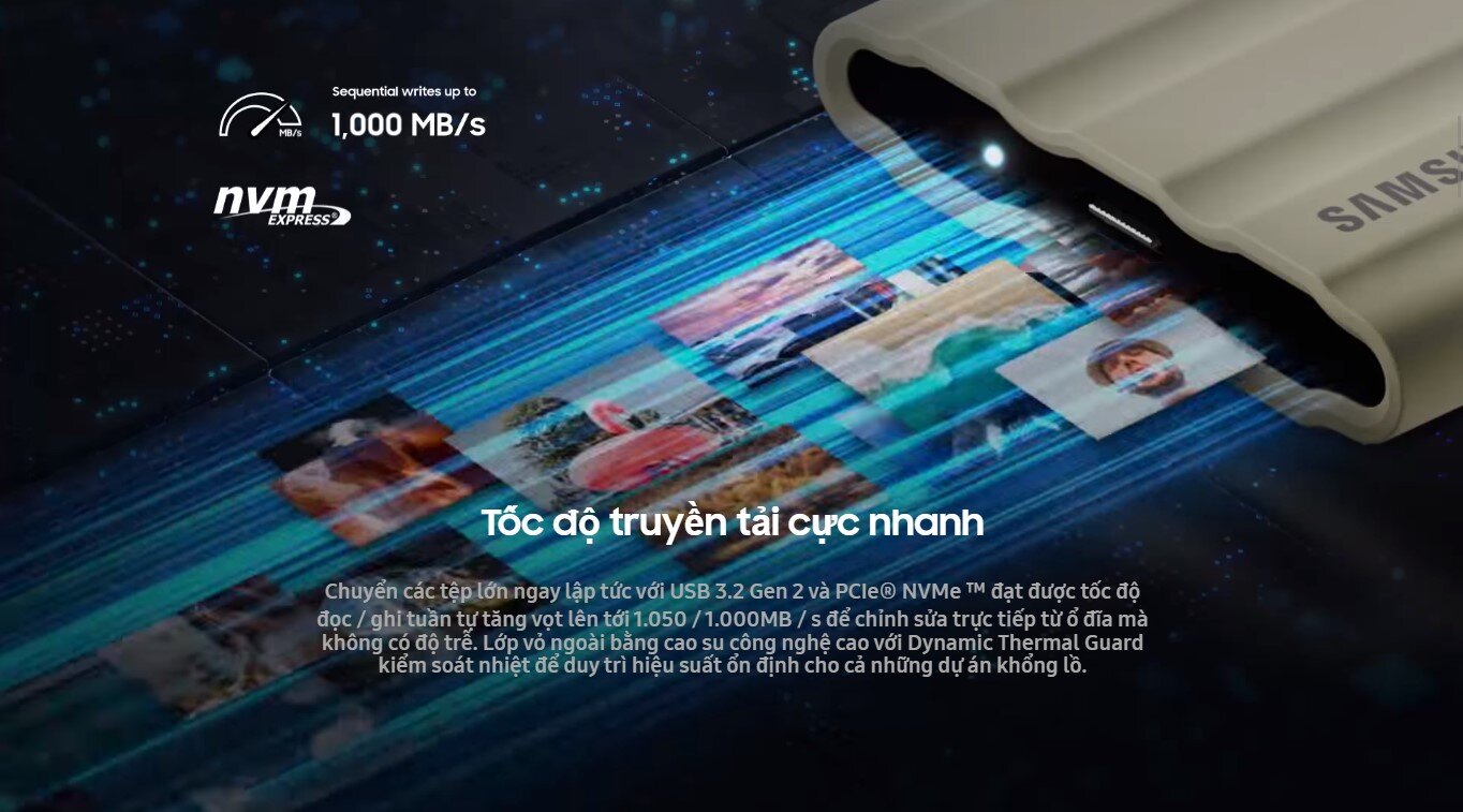 Ổ cứng gắn ngoài SSD Samsung T7 Portable Shield 