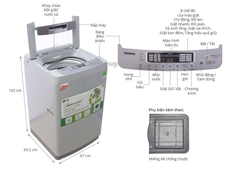 Máy giặt LG WF-S8019MS 8kg Máy giặt LG WF-S8019MS 8kg