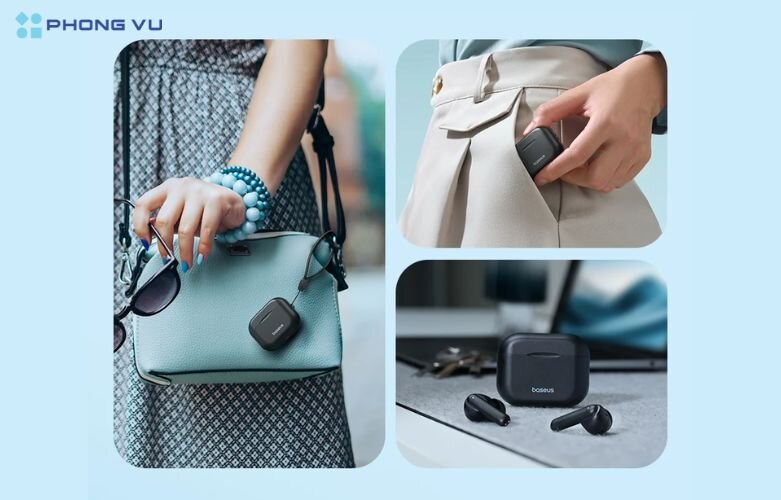 Thiết kế Bluetooth Baseus Bowie E17 in-ear sang trọng, bền bỉ với chất liệu ABS và PC cao cấp, gọn nhẹ và dễ mang theo hoặc đeo thoải mái cả ngày