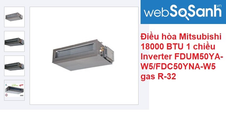 Điều hòa Mitsubishi FDUM50YA-W5/FDC50YNA-W5 thiết kế nhỏ gọn, hiện đại 