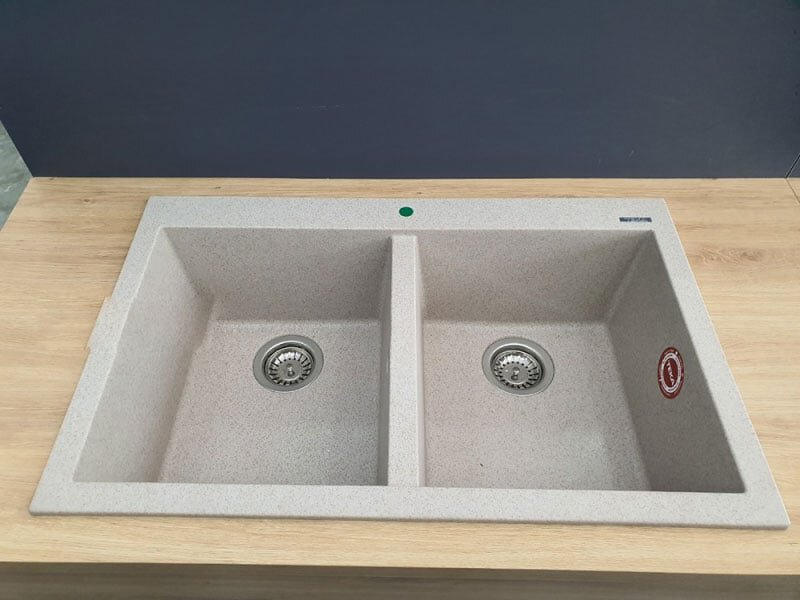 Chậu rửa đá nhân tạo Teka FORSQUARE 2B 790 BEIGE Chậu rửa đá nhân tạo Teka FORSQUARE 2B 790 BEIGE