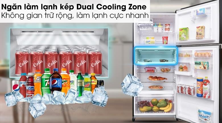 Tủ lạnh 2 cánh Inverter Toshiba GR-AG41VPDZ/XK1 - 359 Lít (Gương Đen)