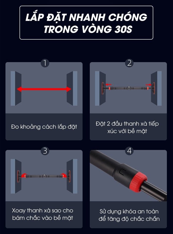 lắp đặt xà đơn gắn cửa  