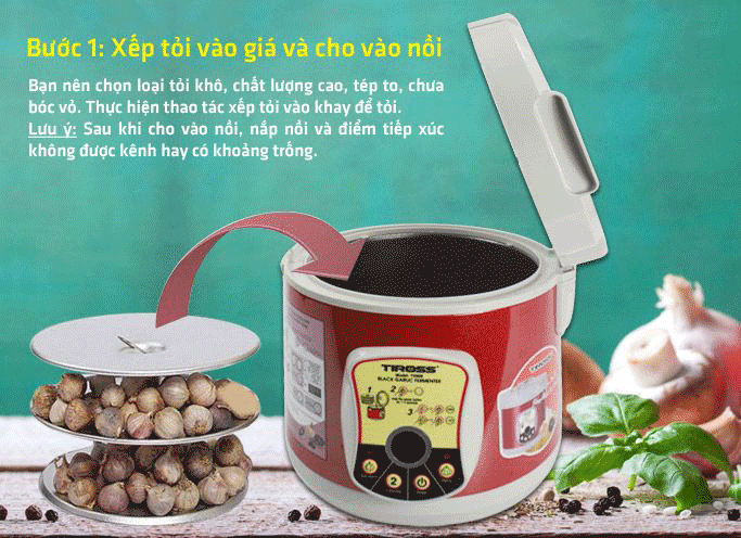 Máy làm tỏi đen TIROSS TS906, 90W (Màu đỏ mận) Máy làm tỏi đen TIROSS TS906, 90W (Màu đỏ mận)