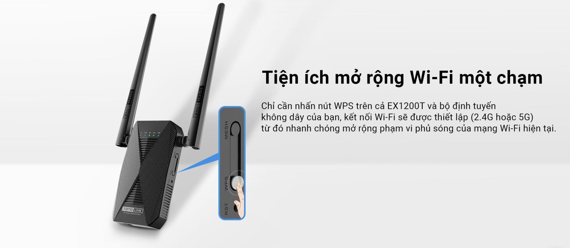 Bộ Mở Rộng Sóng wifi Totolink EX1200T V2 chuẩn AC1200 5