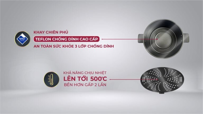 Khay chiên có phủ chống dính siêu bền