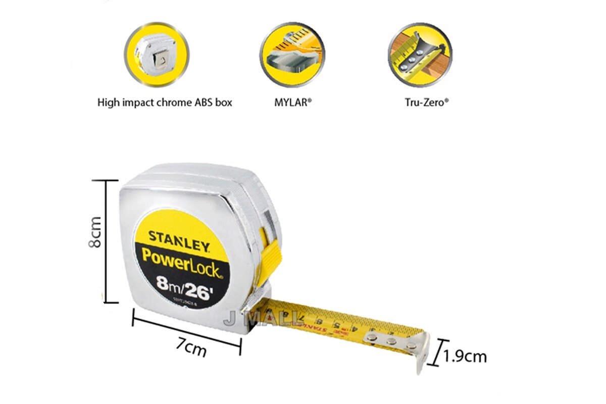 Thước cuộn POWERLOCK 8m Stanley STHT33428-8