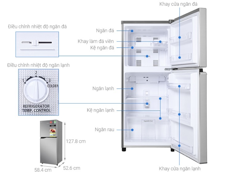 Tủ lạnh Panasonic Inverter 170 lít NR-BA190PPVN 2 Kiểu dáng tủ lạnh Panasonic NR-BA190PPVN nhỏ gọn và tinh tế