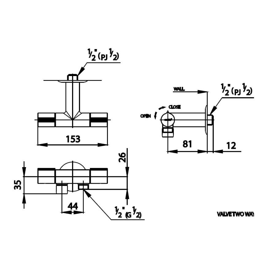 Bản vẽ kỹ thuật củ sen tắm COTTO CT1096C30(HM) nước lạnh Leto Plus