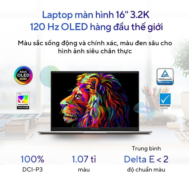 Laptop Asus VivoBook pro 16 OLED K6602ZC-MX079W (i5 1245H/16GB RAM/512GB SSD/16 3.2K Oled/RTX3050 4Gb/Win11/Bạc)