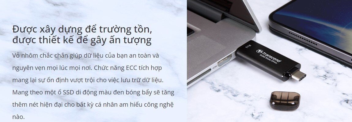  cứng di động Portable SSDTranscend ESD310C USB 3.2 Gen 2x1