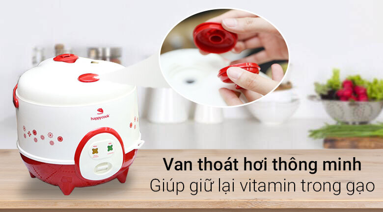 Nồi cơm điện Happycook 1.2 lít HC-120 Đỏ
