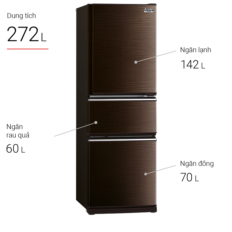 Ngăn rau củ của Tủ lạnh Mitsubishi Electric MR-CX35EM được thiết kế đặc biệt