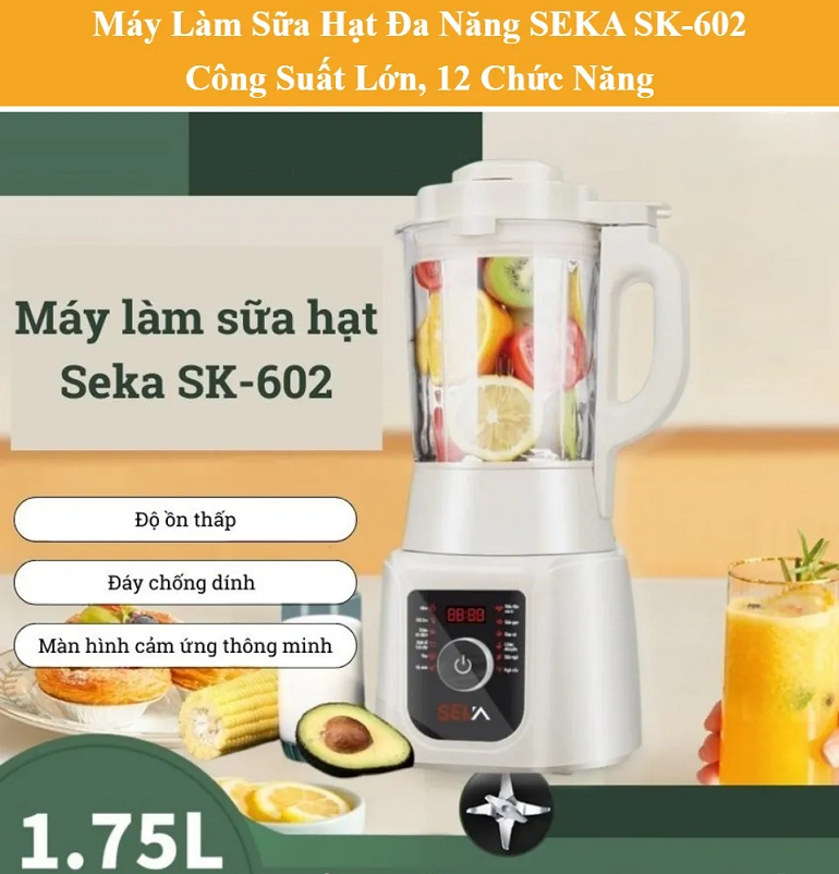 Máy làm sữa hạt đa năng Seka SK620 1.75L